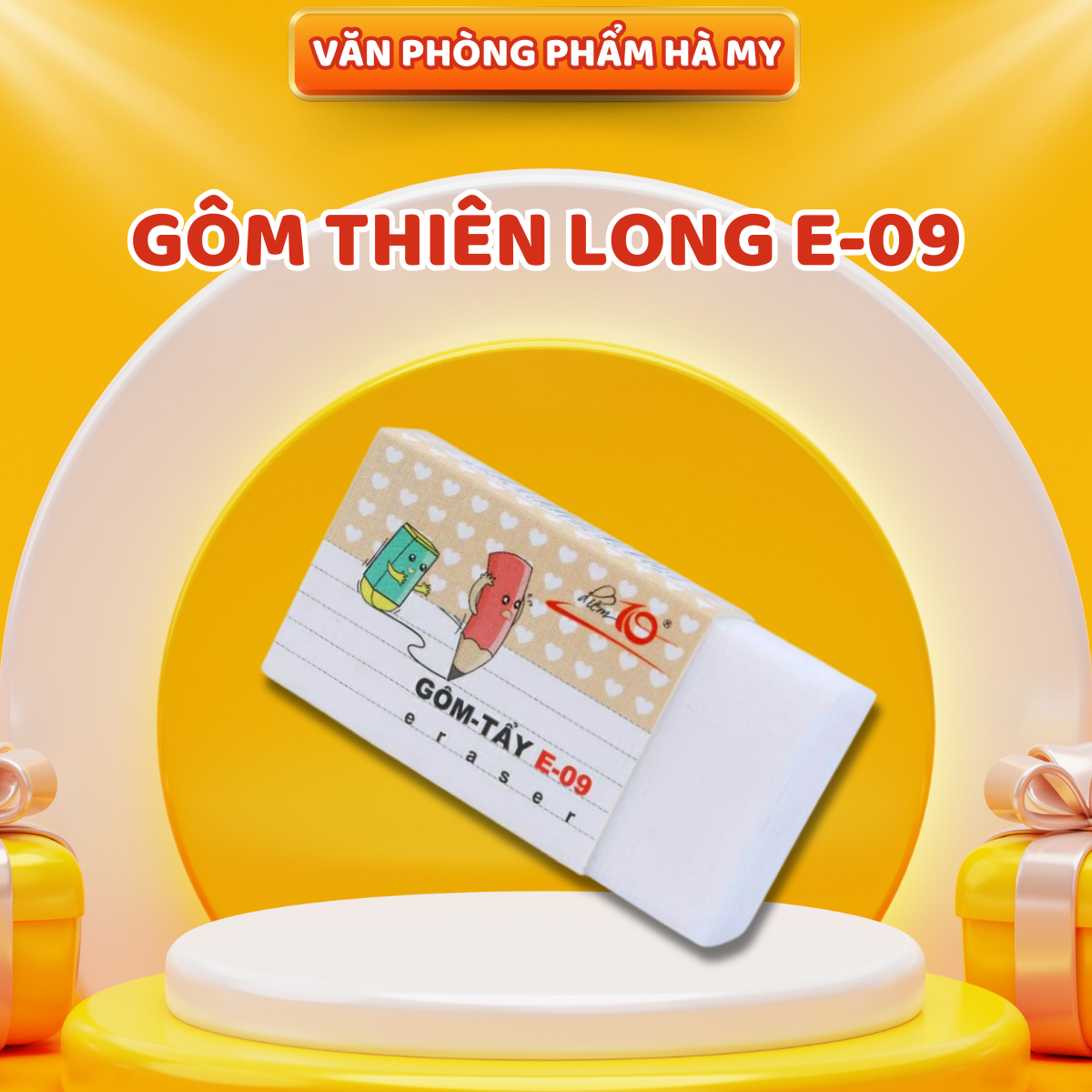 Combo 5 Cục Gôm Tẩy Điểm 10 Thiên Long E-09 an toàn, không mùi