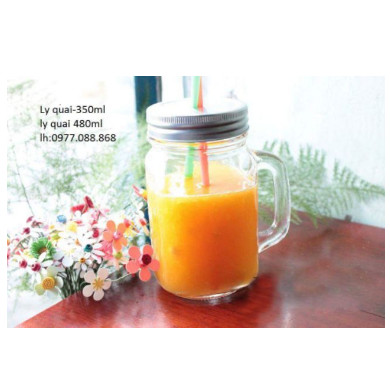 [HÀNG CHẤT LƯỢNG] Ly Quai 480ml Nắp Nhôm Có lổ