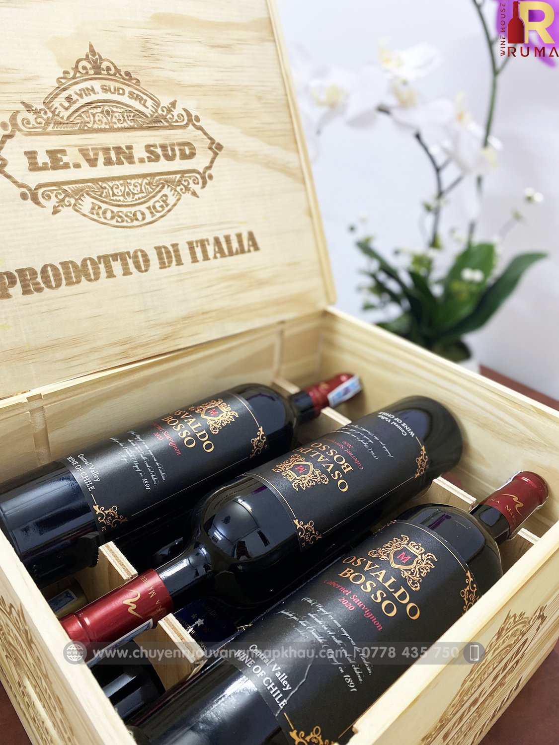 Set quà tặng 6 chai vang Chile Osvaldo nhập khẩu