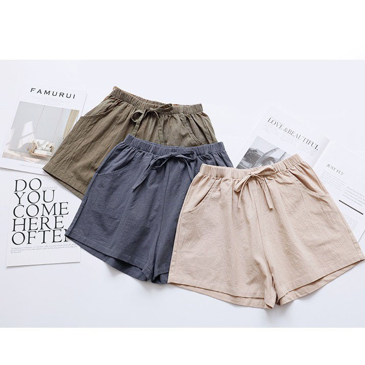 Quần short nữ, quần đùi nữ vải đũi siêu mát