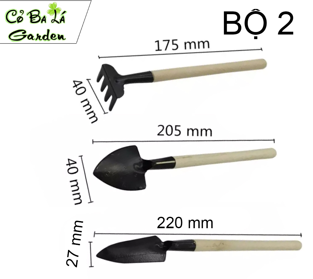 Bộ cuốc xẻng mini 3 món trồng cây cảnh