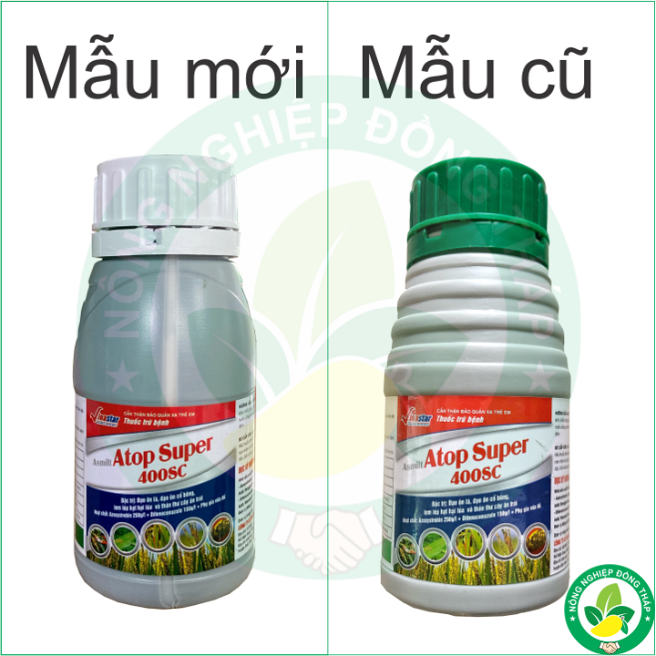 Thuốc Trừ Bệnh Asmilt Atop Super 400SC – Đặc Trừ Đạo Ôn Lá, Đạo Ôn Cổ Bông, Lem Lép Hạt Hại Lúa Và Thán Thư Cây Ăn Trái (Chai 240ml)