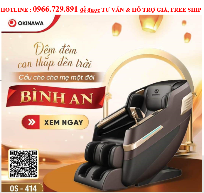 {SALE 50% freeship quà tặng- Massage 4D, điều khiển giọng nói} Ghế Massage Cao Cấp Nhật Bản Okinawa OS 414