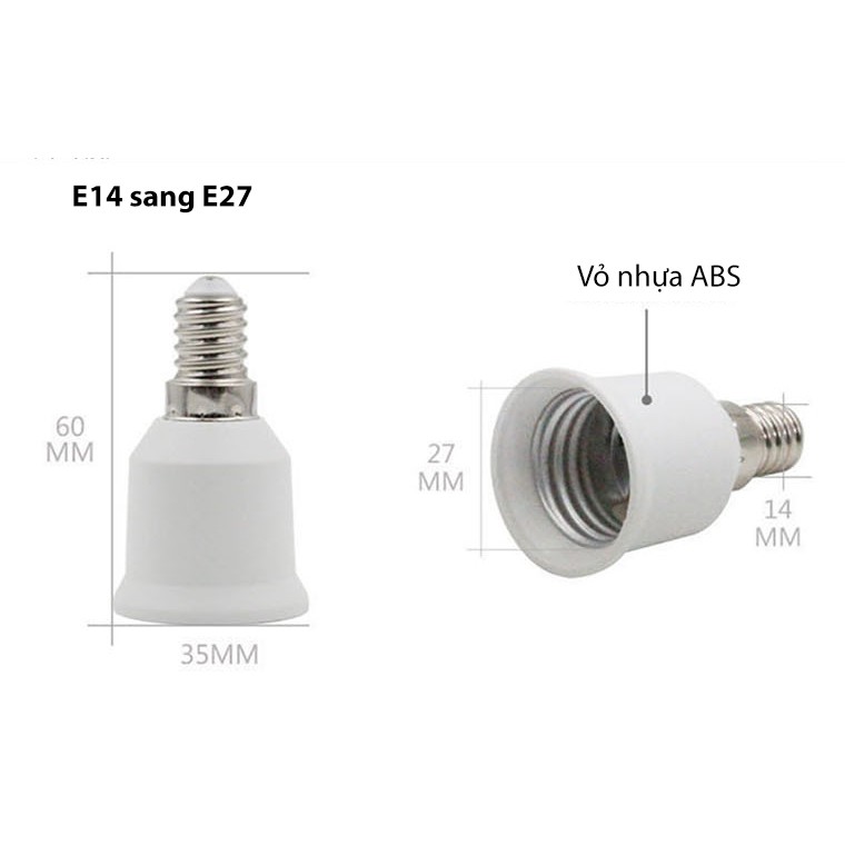 Combo đui đèn E14 sang E27