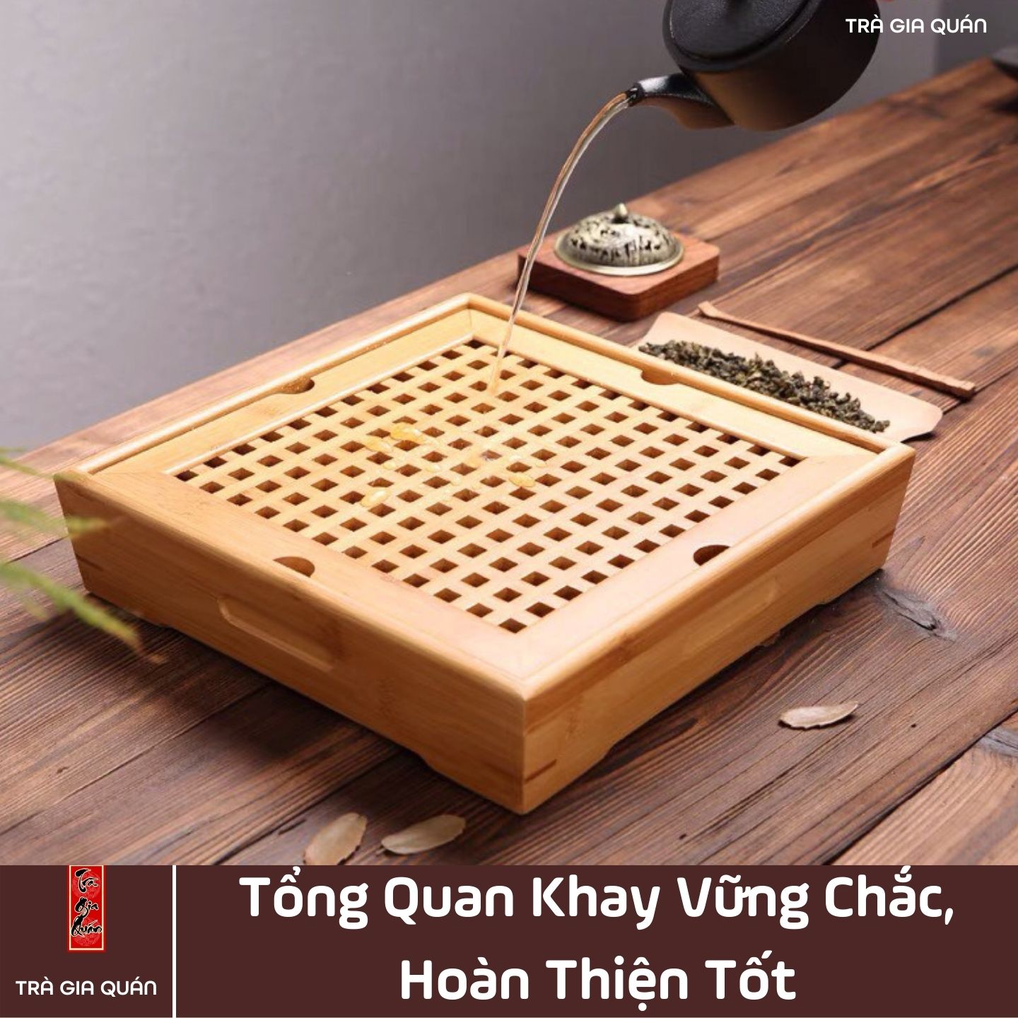 Khay Trà Tre Cao Cấp Vuông KT 07