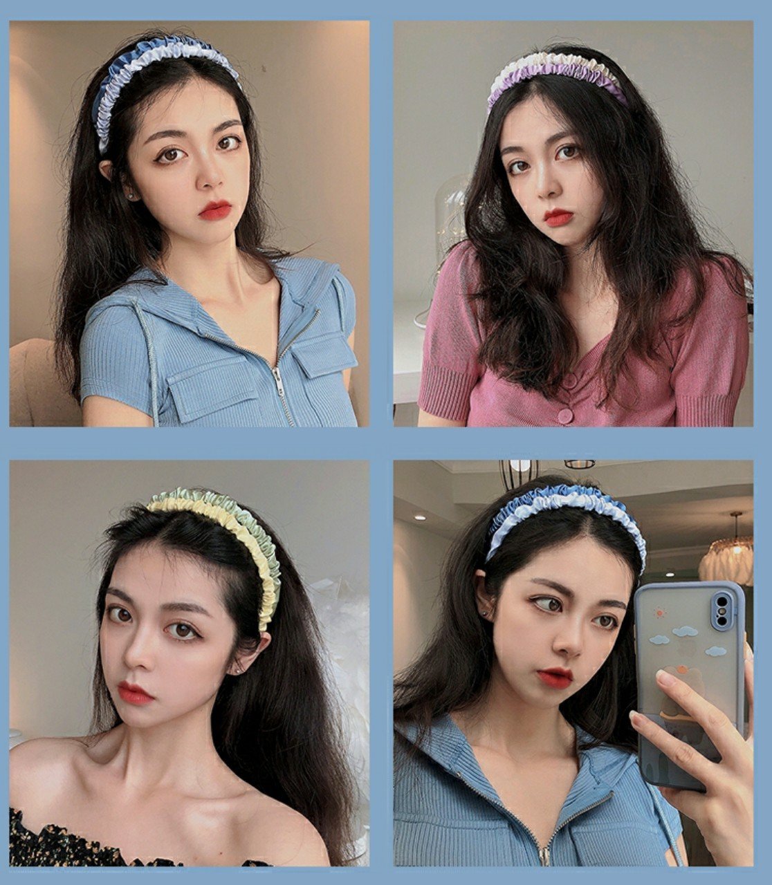 BỜM CÀI TÓC SATIN NHÚN