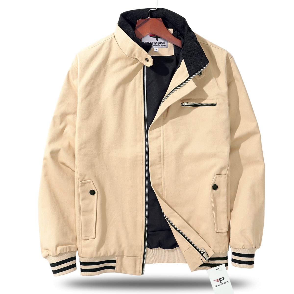Áo khoác kaki nam bomber Khavi AK68 (Vàng)