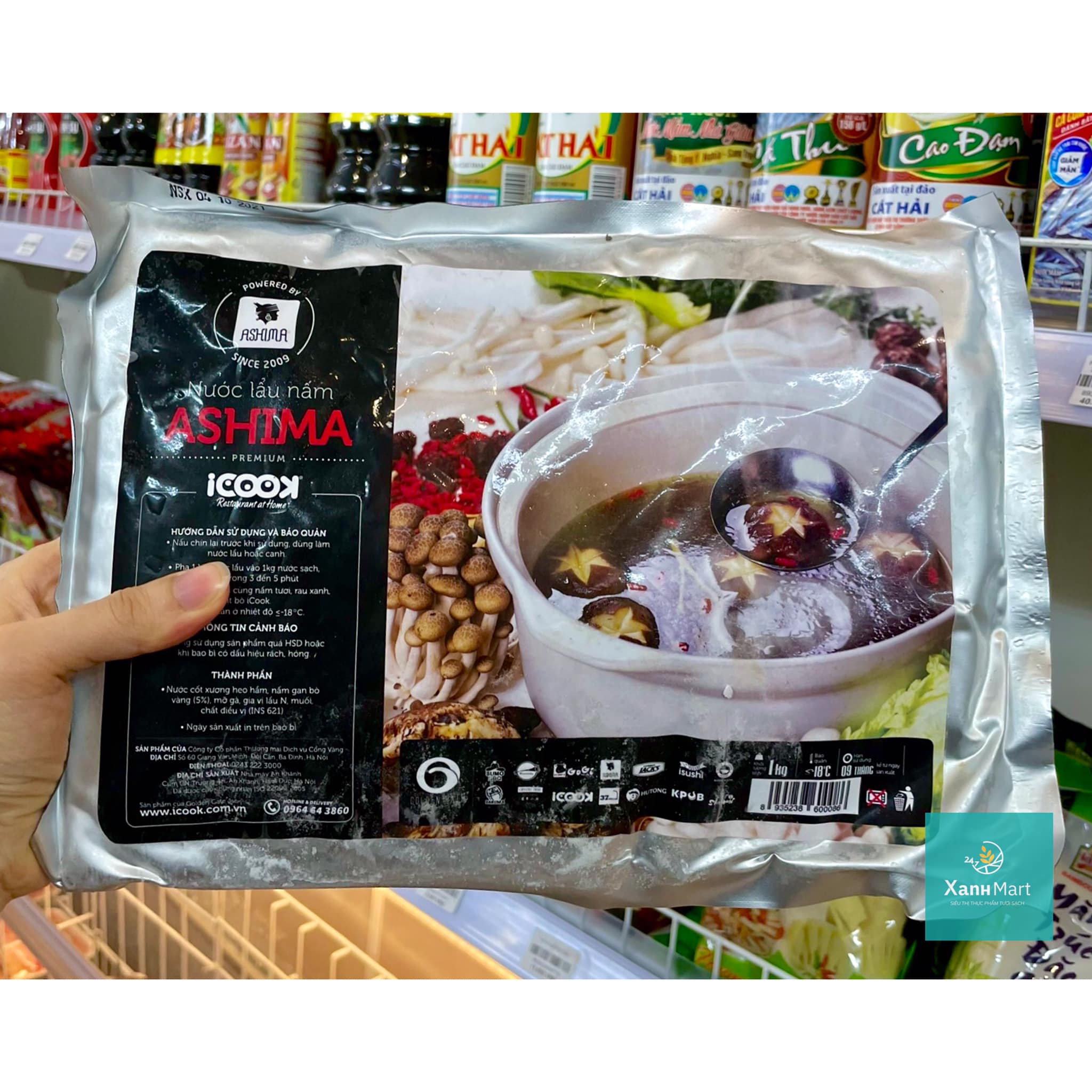 Nước cốt lẩu Nấm Ashima túi 1kg