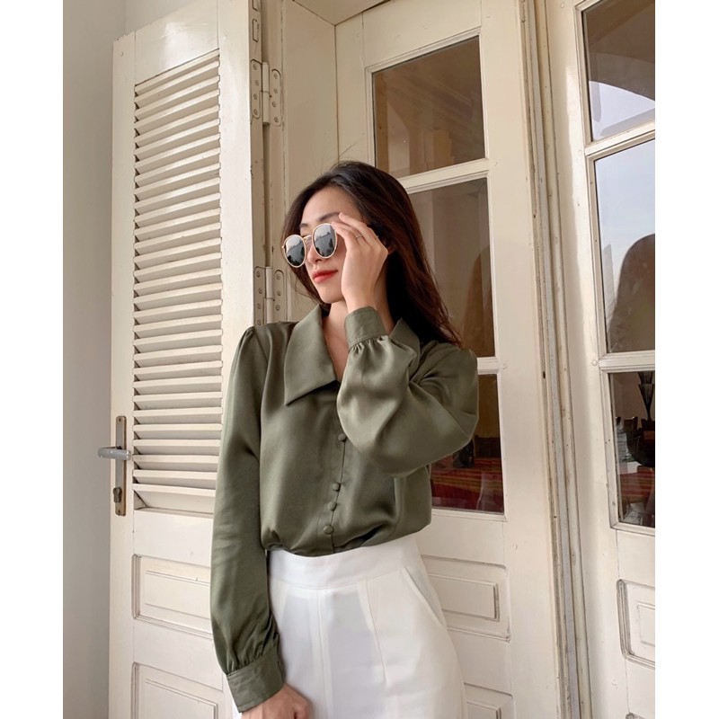 đơn 99K] ZIEL Sơ mi lụa tay bồng | Cloudy Shirt [SHIP HOẢ TỐC]