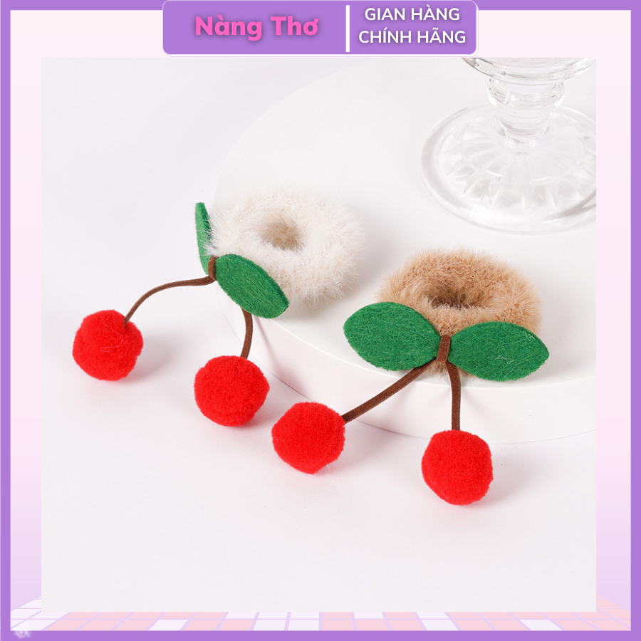 Dây Cột Tóc Cho Bé Chùm Cherry Xinh Xắn