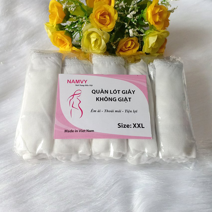 Set 5 quần lót giấy cotton dùng 1 lần mềm mát (1 gói 5 cái)