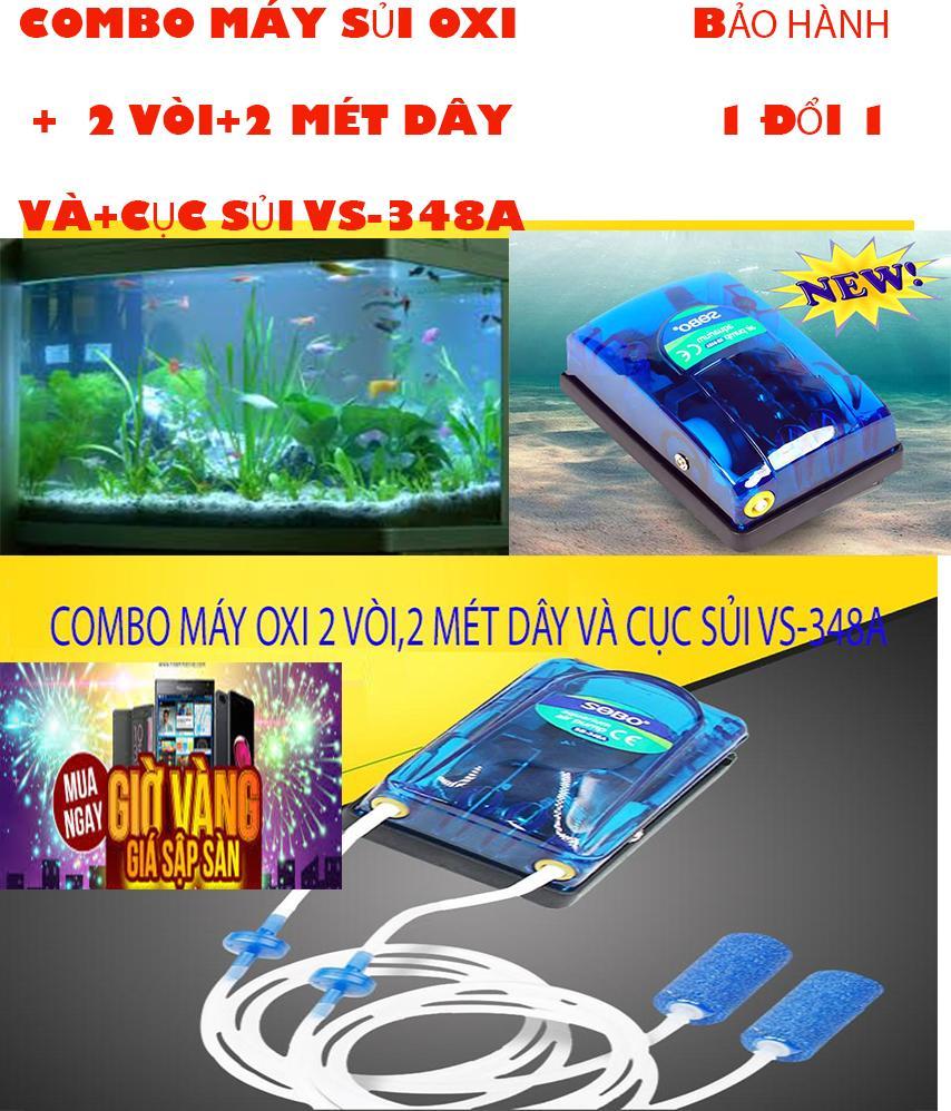 máy sủi oxy bể cá đẹp.Cao Cấp.Mua Ngay Máy Sủi Oxy 2 Vòi, 2 Met Dây Và Cục Sủi - Vs-348A Cho Cá,  Máy Xủi Khí Oxi Công Xuất Lớn An Toàn, Hiệu Quả Cho Bể Cá Nhà Bạn.Bảo Hành 1 Đổi 1 .Mẫu 1