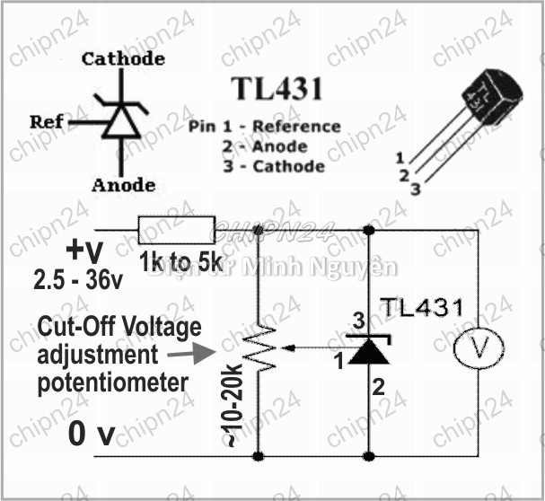 [5 con] (DIP) IC TL431 TO-92 (100mA 36V) (IC điều chỉnh điện áp) - HH000659