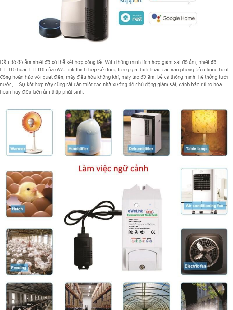 Đầu Dò Độ Ẩm, Nhiệt Độ eWeLink AM2301