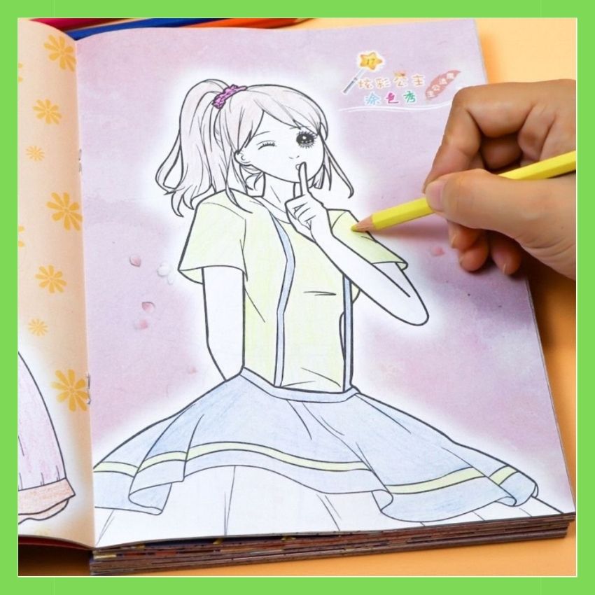 Hoa Mới Và Cô Gái Sách Tô Màu Mật Phong Cách Các Nhân Vật Anime Đường Vẽ  Sách Giết Thời Gian Tranh Sách / Books