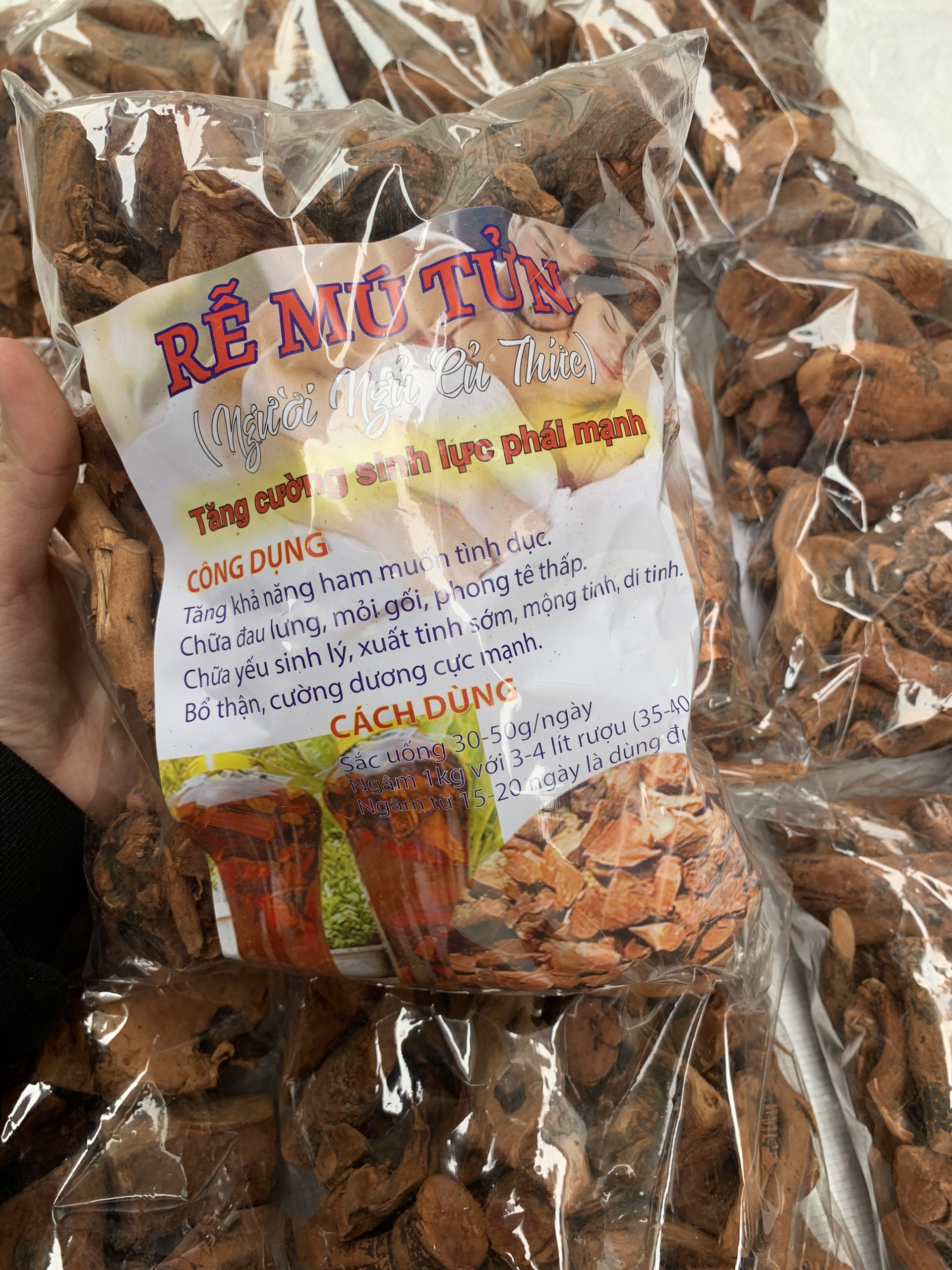 Rễ cây mú từn (gói 1kg), rễ mú tửn, mú từng, tăng cường sinh lực phái mạnh, đỡ đau lưng mỏi khớp, tráng dương bổ thận