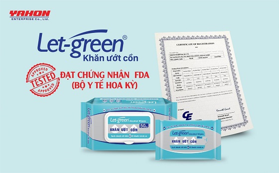 KHĂN ƯỚT CỒN LET GREEN 50 MIẾNG/ BAO