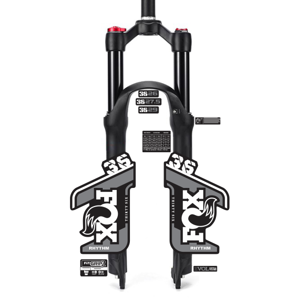 tem decal dán phuộc xe đạp địa hình Fox rhythm 36 2021 | cheetahdecals.com