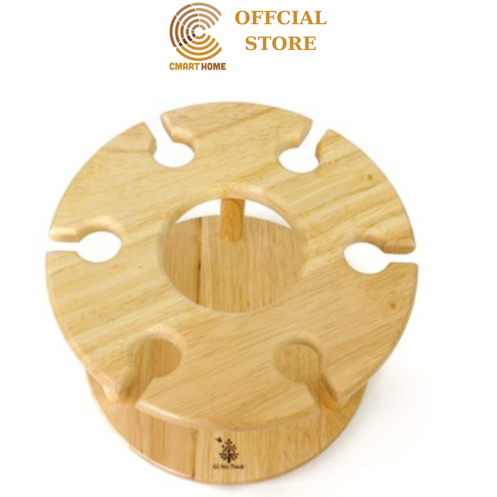 Kệ Đựng Ly Và Chai Bền Đẹp Sang Trọng - Kích Thước 24x24x17 cm  - Gỗ Đức Thành 27041K