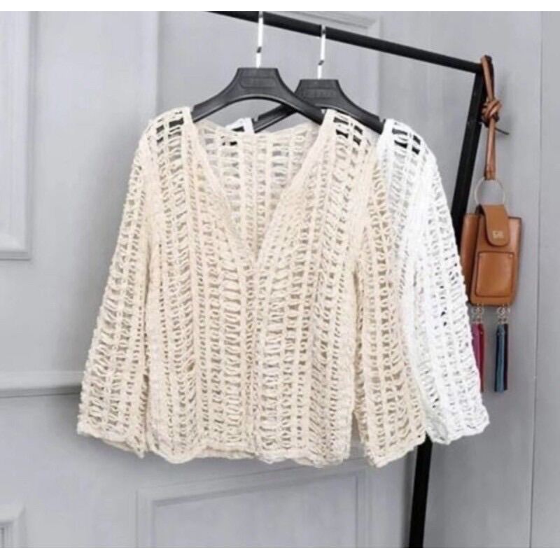 Áo khoác lưới đi biển form rộng siêu đẹp.