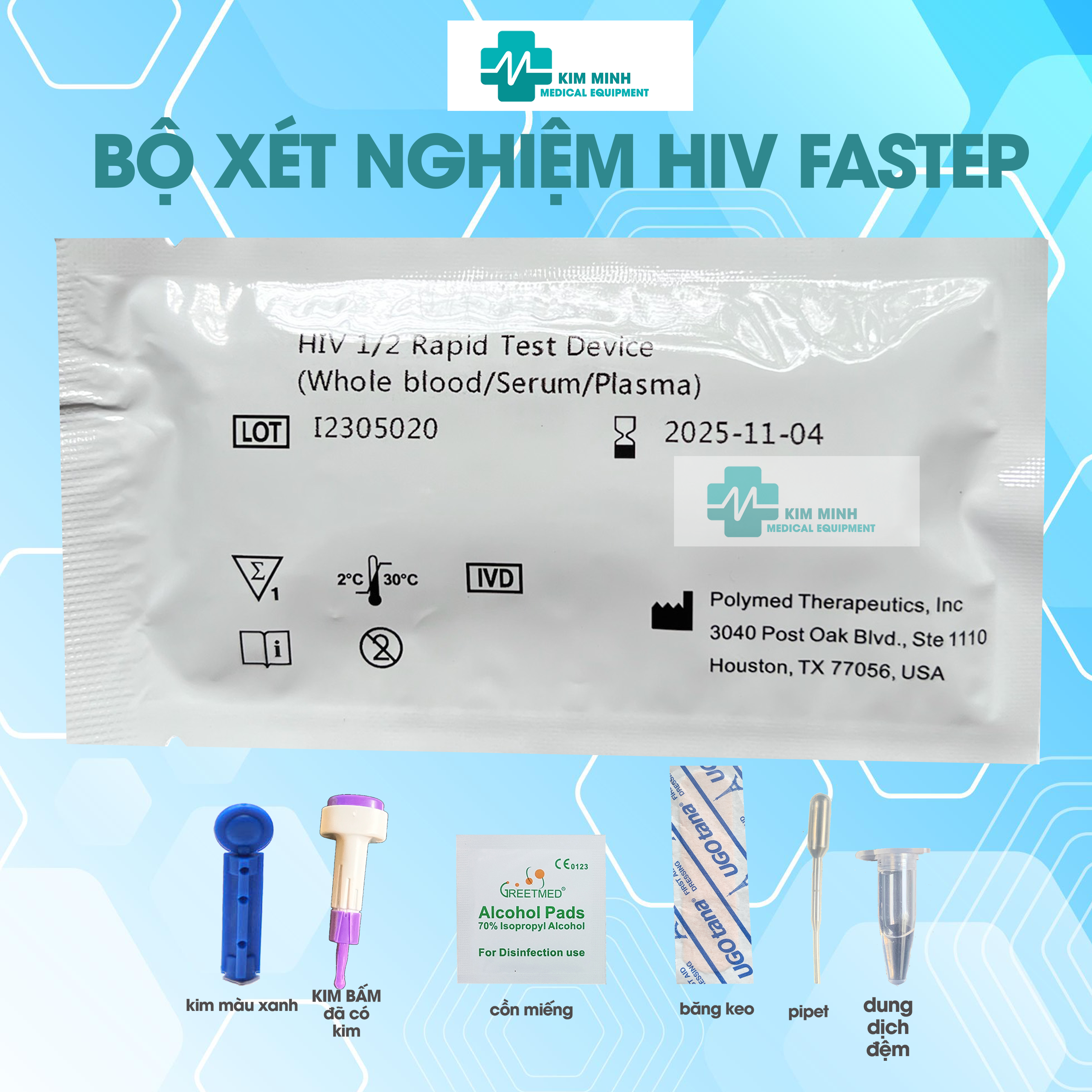 [HCM] Bộ test xét nghiệm HIV tại nhà Fastep, SD bioline Mylan, CheckNow, Insti có độ nhạy và độ chính xác cao.