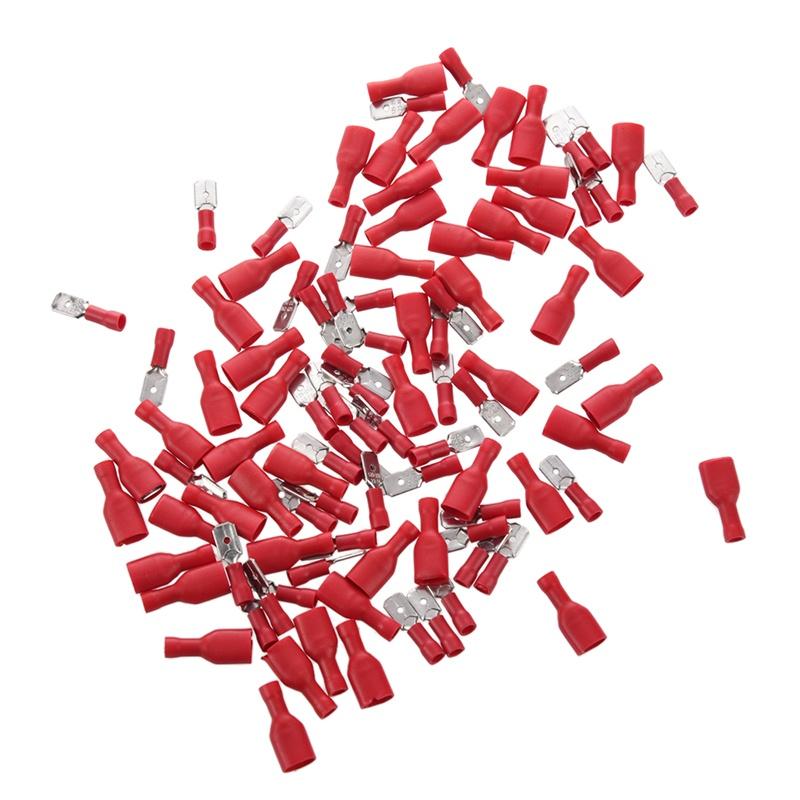 Red Fully Insulated Female electrical wire cable 12v Crimp Terminals