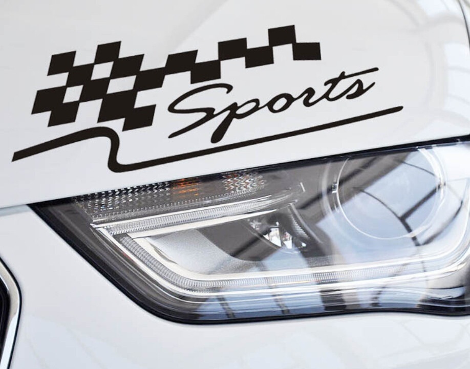 Decorative Chequered Flag SPORT Decal For Vehicles