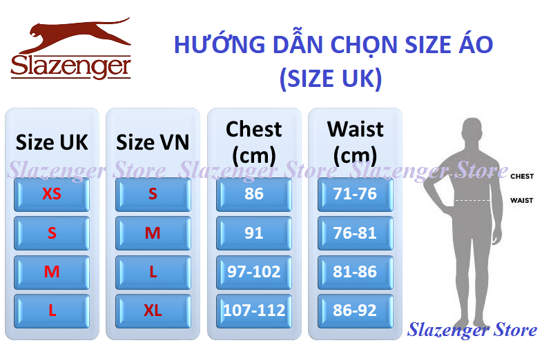 Áo thun nam Slazenger Plain (màu Aqua) - Hàng size UK