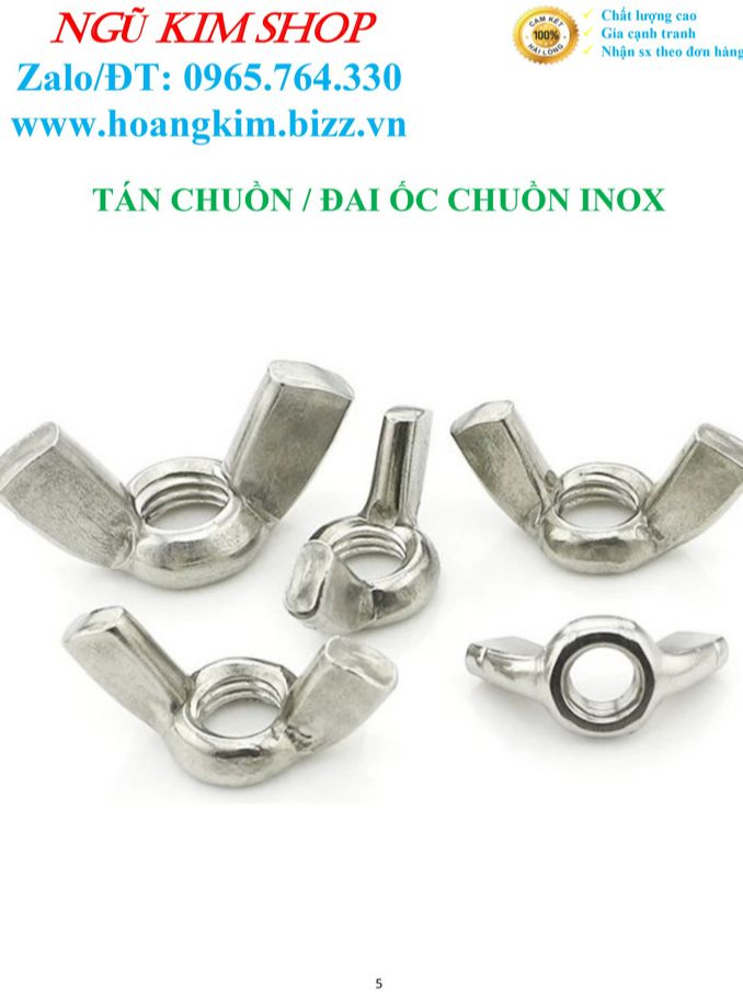 TÁN CHUỒN _ ĐAI ỐC CHUỒN M5, M6, M8 INOX