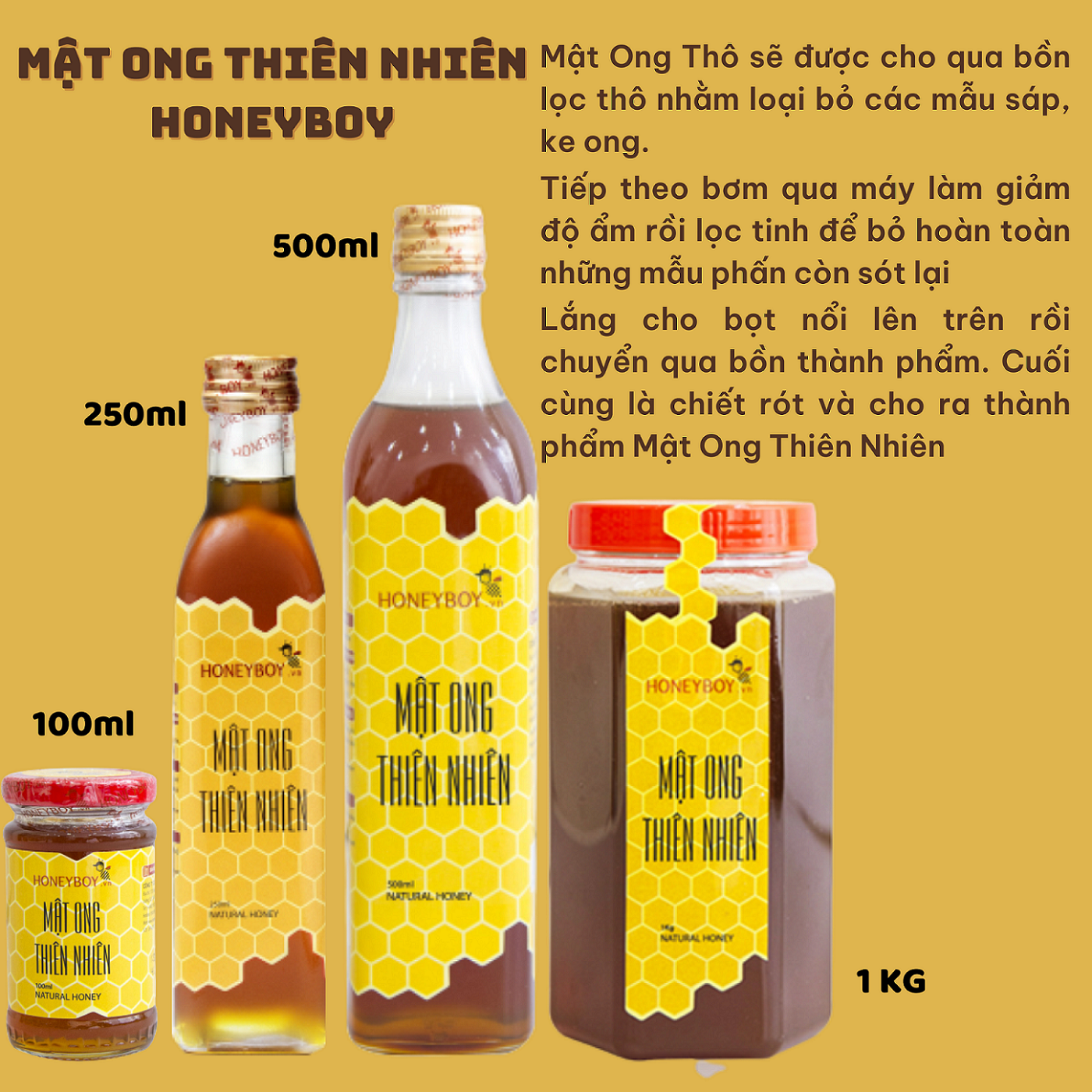 Mật ong thiên nhiên HONEYBOY 500ml
