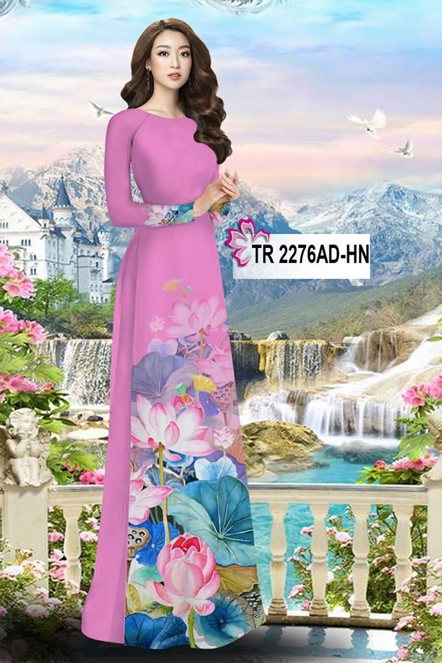 Vải Áo Dài 3D Bộ Hoa Sen