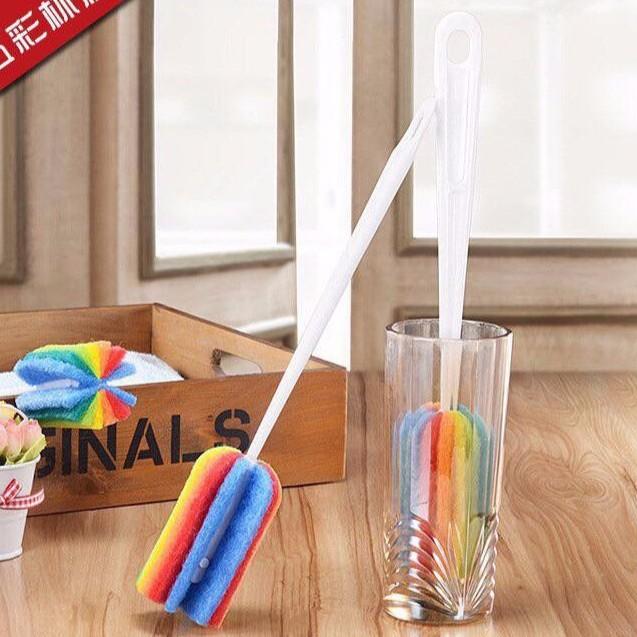 Combo 2 cây cọ ly cốc chén bọt biển 7 màu