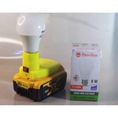 Đế đèn led pin dewalt 20v - ngàm đế đèn led thắp sáng chân pin máy dewalt 20v