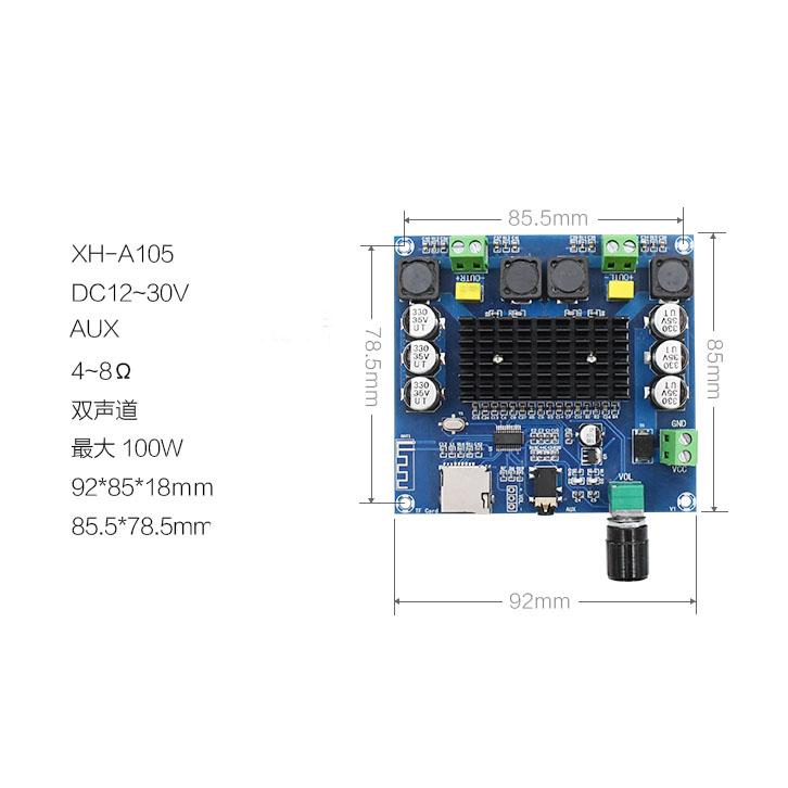 Mạch khuếch đại âm thanh TDA7498 Bluetooth 100W 2 kênh