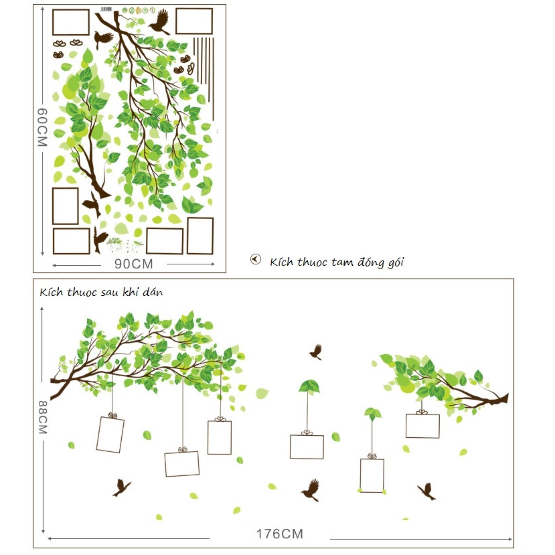 [HCM]Decal dán tường khung ảnh cành cây DCX023 (80 x 150cm)