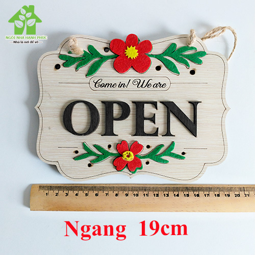 Bảng gỗ decor trang trí SHOP 🚀OPEN - CLOSE 2 MẶT🚀 (tặng kem móc treo tường)