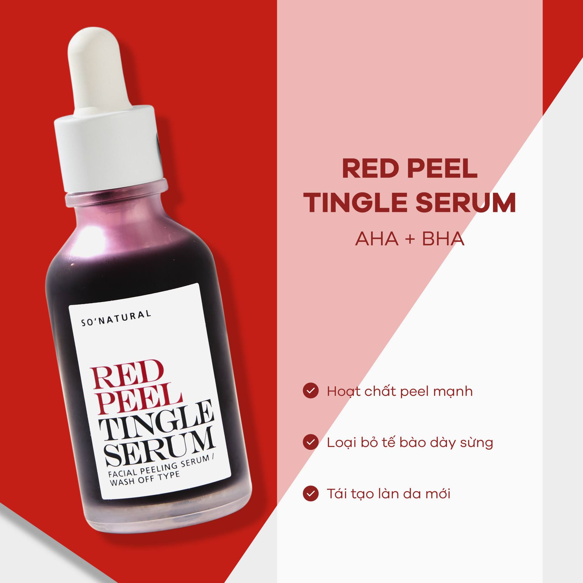 Tinh chất peel da so natural red peel tingle serum 35ml