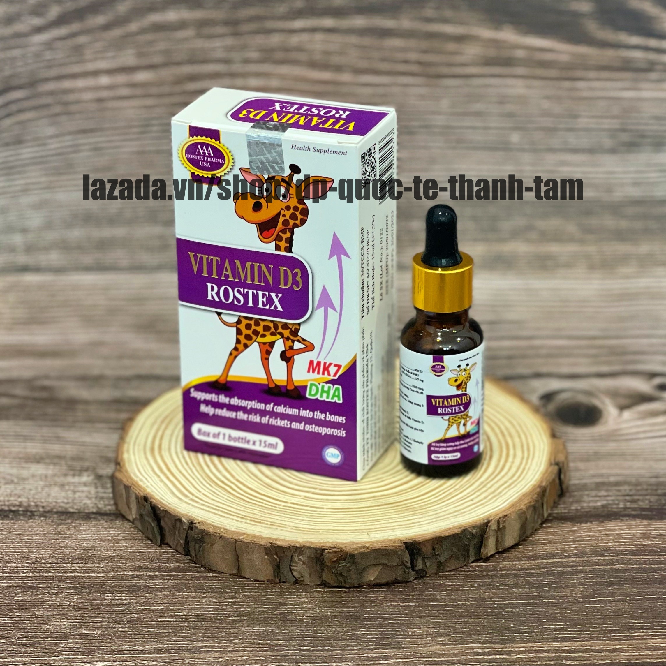 Siro cho bé Vitamin K2 D3, bổ sung vitamin d hỗ trợ hấp thu canxi, tăng chiều cao, giảm còi xương - Chai 15ml