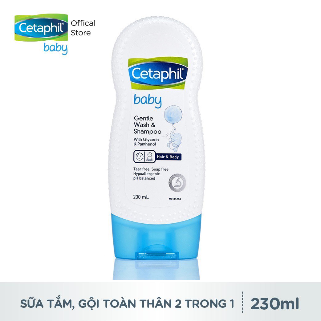 [GIẢM 20K ĐƠN 399K] Cetaphil Sữa Tắm Gội Toàn Thân Cho Bé Baby Gentle Wash And Shampoo 230ml