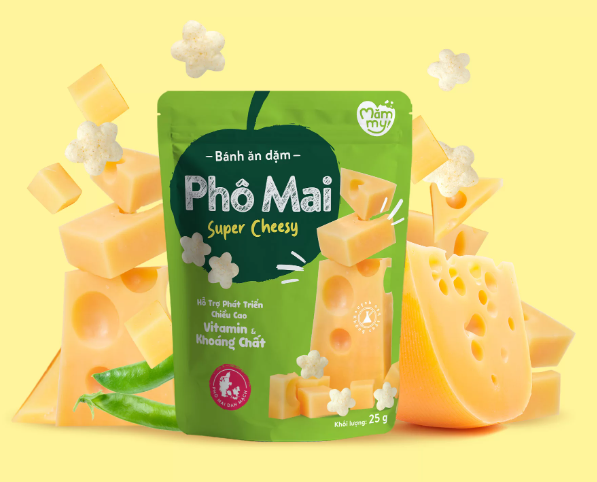 Bánh gạo ăn dặm Mămmy cho bé ăn dặm từ 6 tháng. Date 1/2025