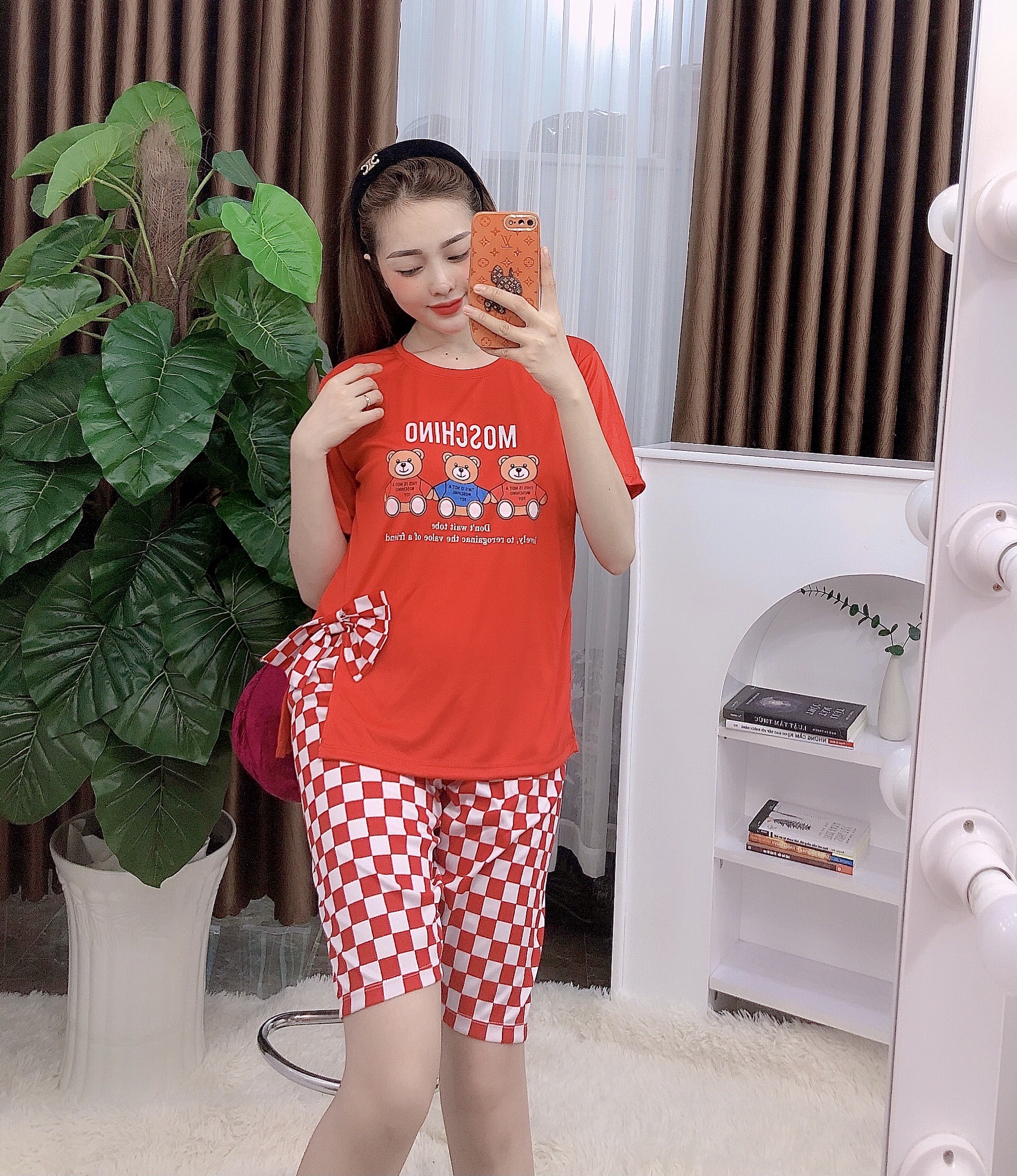 Set lửng thun cotton 3 gấu moschino (<58kg)