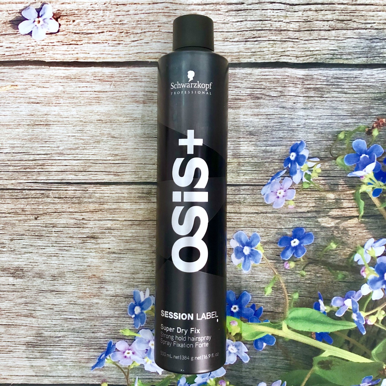 Keo xịt giữ kiểu tóc cứng Schwarzkopf Osis + Session Label Super Dry Fix Strong Hold Hairspray 500ml