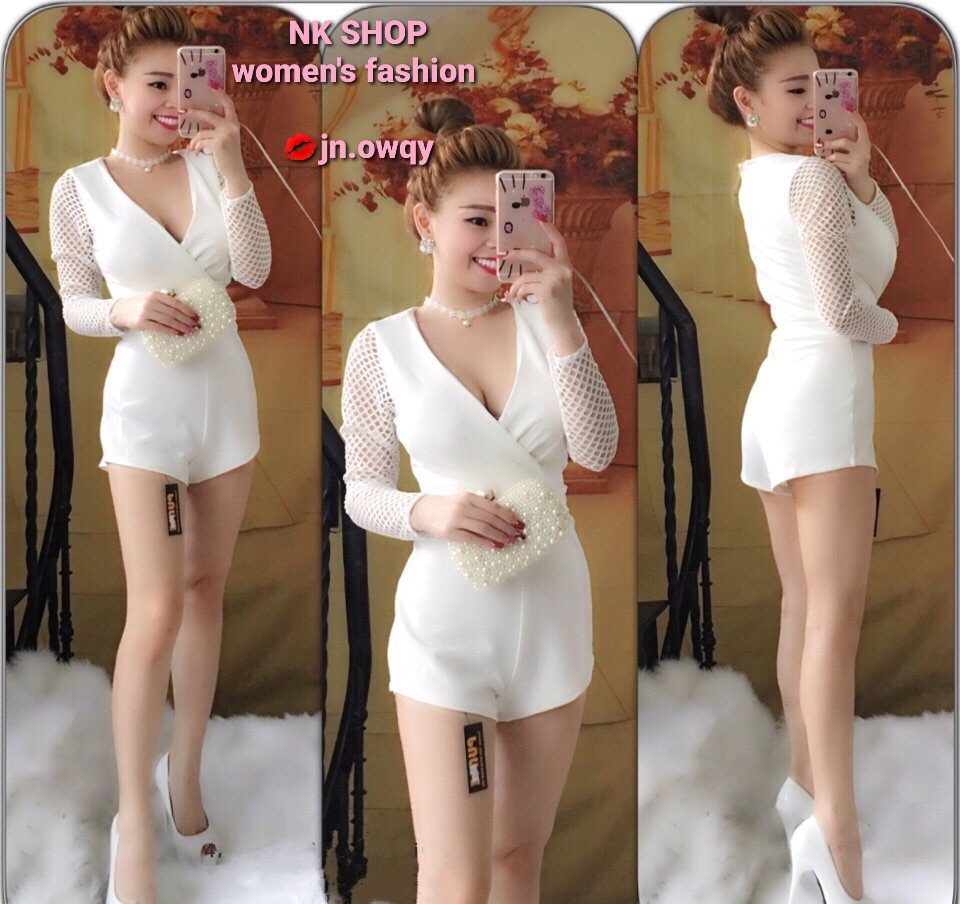 Đồ bay, jum ngắn cổ trái tim tay lưới