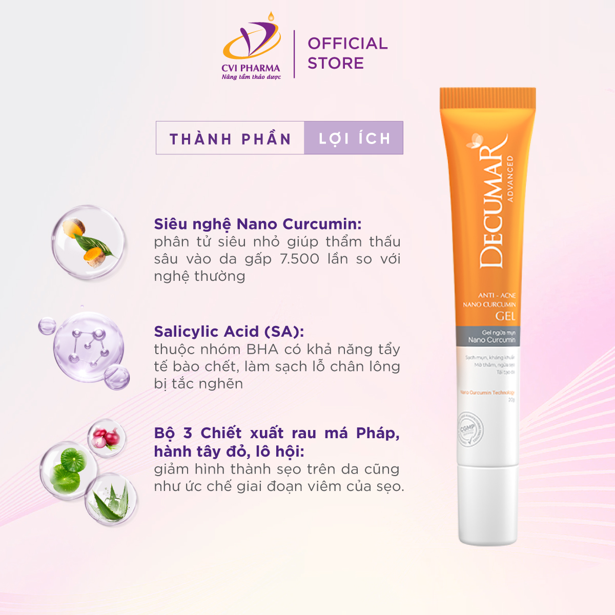Combo 2 gel ngừa mụn Decumar advance 20gr