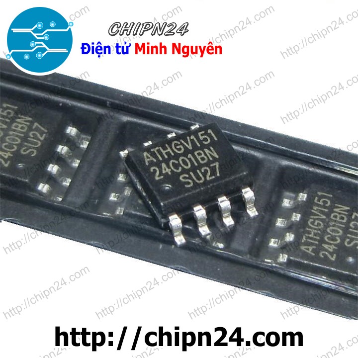 [2 con] (sop) ic dán 24c01 sop-8 (smd) (at24c01 24c01bn 24c01an ic nhớ eeprom)