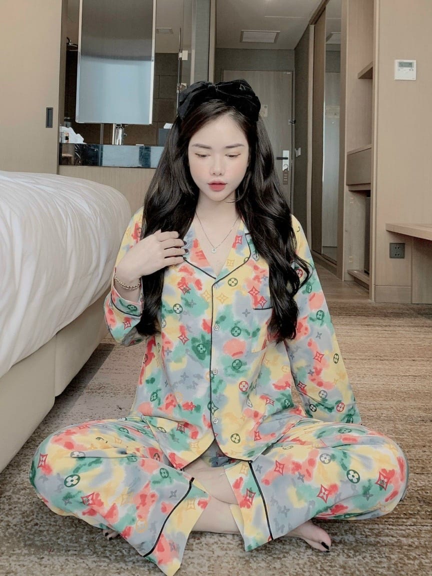 Đồ Bộ Mango Dài , Xinh Yêu ( dưới 60kg) - Mẫu mặc sp thật