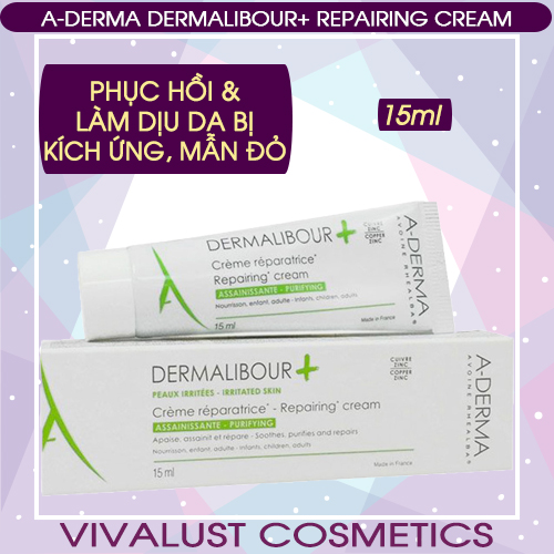 Kem Dưỡng ADERMA Dermalibour+ Repairing Cream (15ml) - Phục Hồi Và Làm Dịu Da Bị Kích Ứng, Ngứa, Mẫn Đỏ