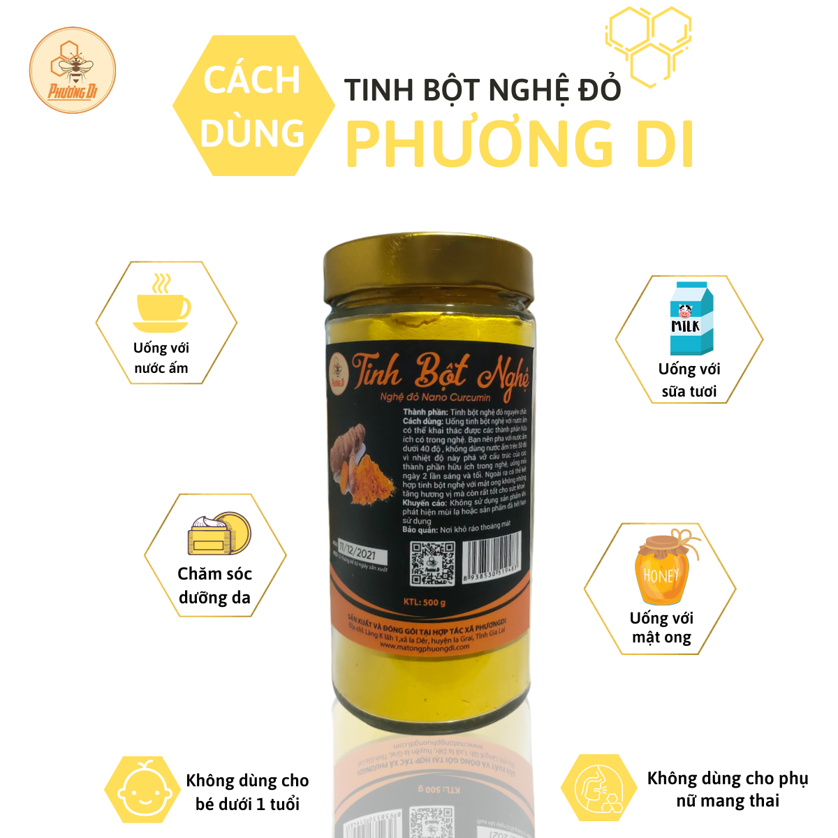 Tinh bột nghệ đỏ Phương Di