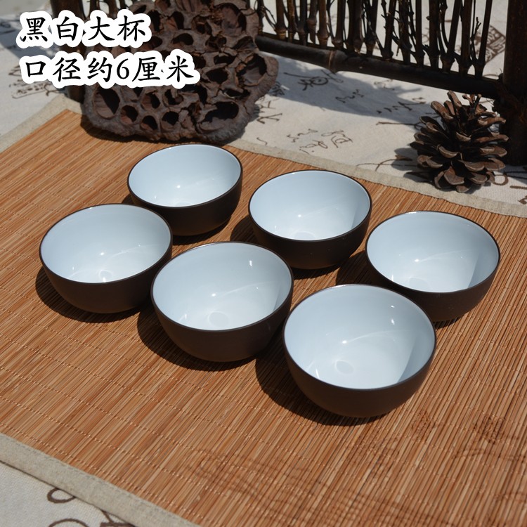 Chén Trà Đất Sét Màu Đỏ, Đen Tráng Men Trắng Đẹp