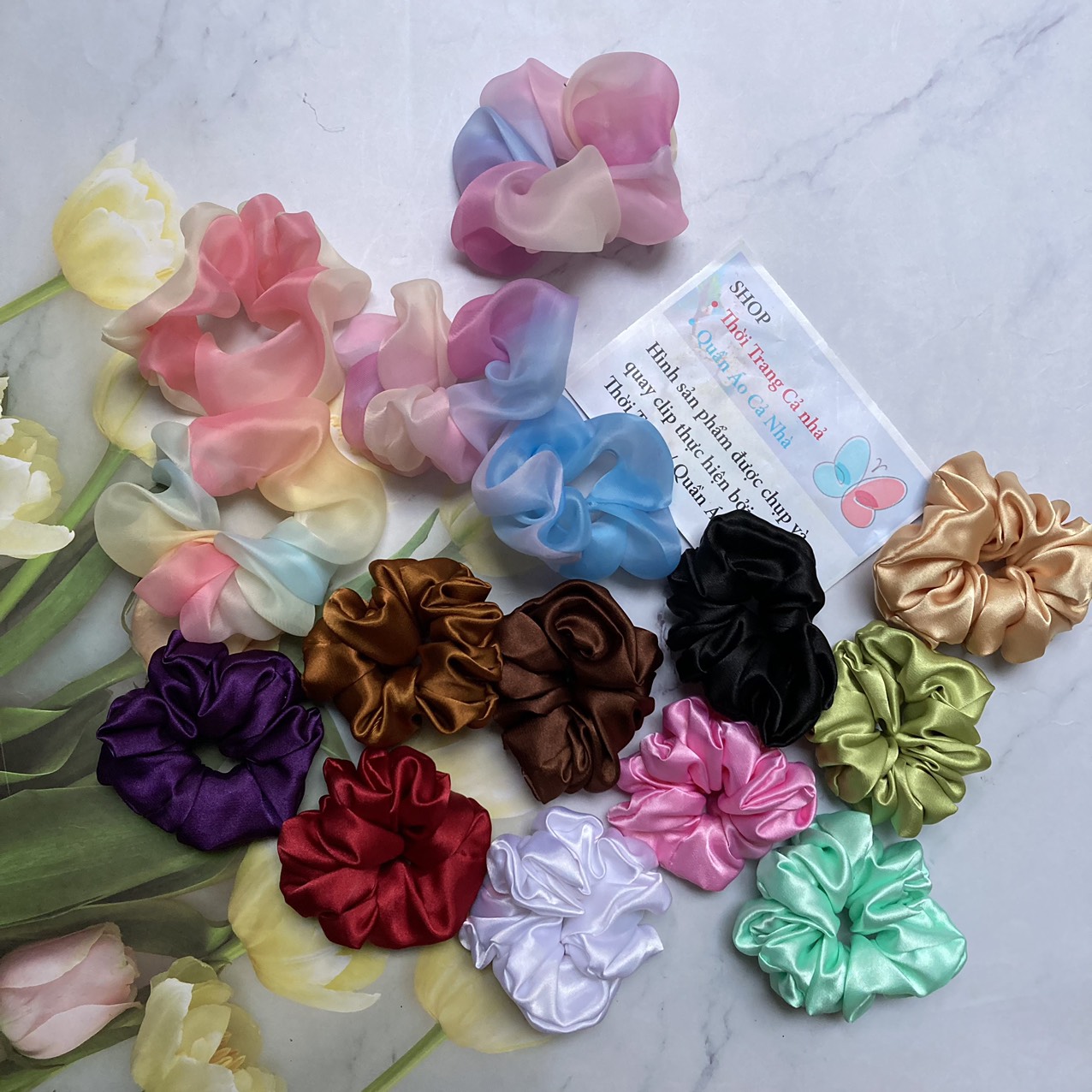 Dây Cột tóc vải voan loang màu - DBT30